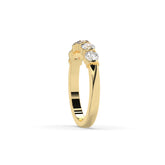 Lorena round lab-grown diamond memoire wedding band in 585 yellow gold, side view 