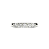 Lorena round lab-grown diamond memoire wedding band in 585 white gold, front view 