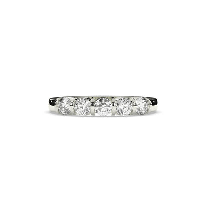 Lorena round lab-grown diamond memoire wedding band in 585 white gold, front view 