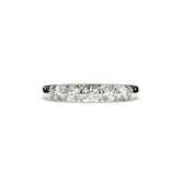 Lorena round lab-grown diamond memoire wedding band in 750 white gold, front view 