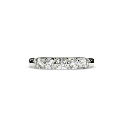 Lorena round lab-grown diamond memoire wedding band in 950 platinum, front view 
