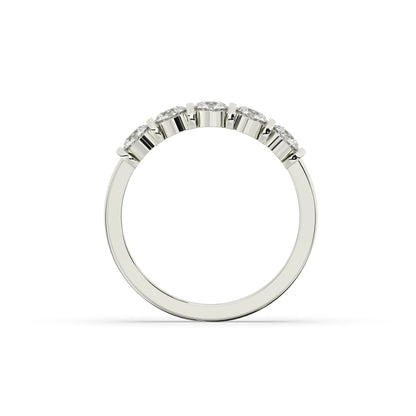 Lorena round lab-grown diamond memoire wedding band in 585 white gold, top view 