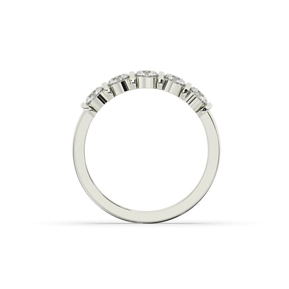 Lorena round lab-grown diamond memoire wedding band in 950 platinum, top view 