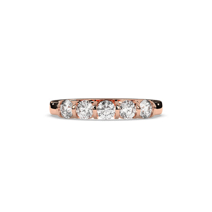 Lorena round lab-grown diamond memoire wedding band in 585 rose gold, front view 