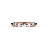 Lorena round lab-grown diamond memoire wedding band in 750 rose gold, front view 