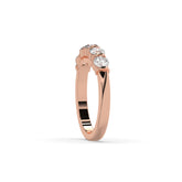Lorena round lab-grown diamond memoire wedding band in 750 rose gold, side view 