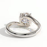 Round lab-grown diamond solitaire engagement ring in 14K (585) white gold, detail view 