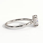 Round lab-grown diamond solitaire engagement ring in 18K (750) white gold, detail view 