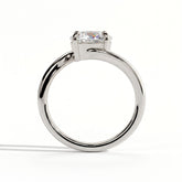Round lab-grown diamond solitaire engagement ring in 950 platinum, side profile 