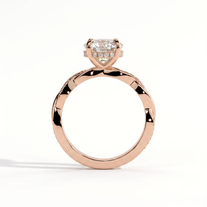 Thyra Radiant Hidden Halo Ring 750 Rose Gold upright 
