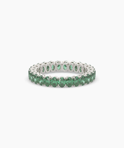 Helene Green Oval Eternity Ring