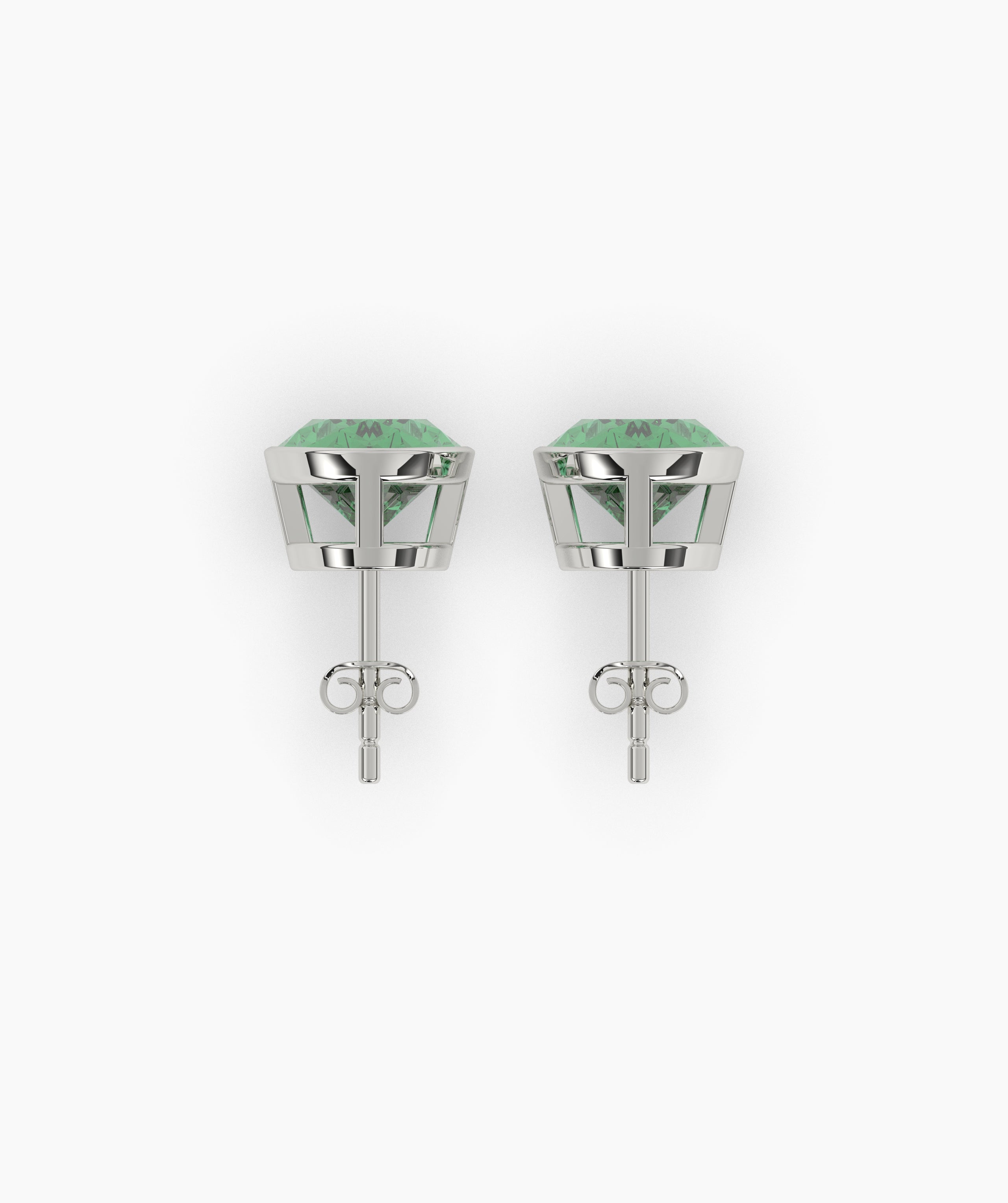 Talia Grüner Ovaler Diamant Ohrstecker