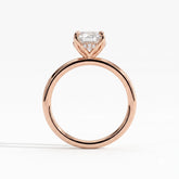 Oval lab-grown diamond solitaire engagement ring in 14K (585) rose gold, side profile 