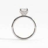 Oval lab-grown diamond solitaire engagement ring in 18K (750) white gold, side profile 