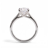 Oval lab-grown diamond solitaire engagement ring in 950 platinum, side profile 