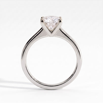 Oval lab-grown diamond solitaire engagement ring in 950 platinum, side profile 