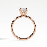 Emerald lab-grown diamond solitaire engagement ring in 14K (585) rose gold, side profile 
