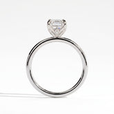 Emerald lab-grown diamond solitaire engagement ring in 14K (585) white gold, side profile 