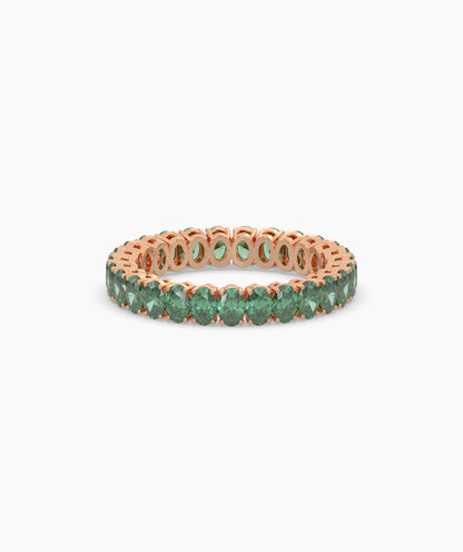 Helene Green Oval Eternity Ring