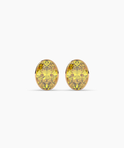 Mina Yellow Oval Stud Earring