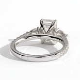 Ariadne Radiant Three Stone Ring 950 Platinum back view 