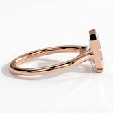 Radiant lab-grown diamond bezel-set solitaire engagement ring in 14K (585) rose gold, detail view 
