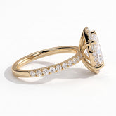 Pear lab-grown diamond halo engagement ring in 18K (750) yellow gold, detail view 