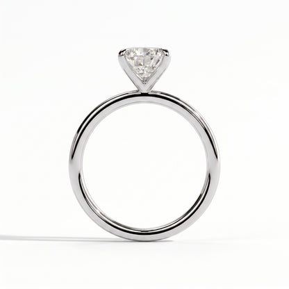 Pear lab-grown diamond solitaire engagement ring in 14K (585) white gold, side profile 