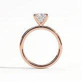 Pear lab-grown diamond solitaire engagement ring in 14K (585) rose gold, side profile 