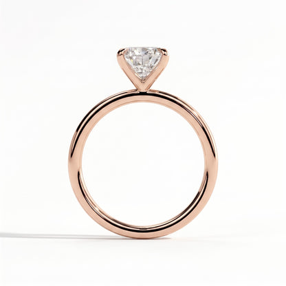 Pear lab-grown diamond solitaire engagement ring in 14K (585) rose gold, side profile 