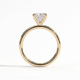 Pear lab-grown diamond solitaire engagement ring in 14K (585) yellow gold, side profile 