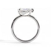 Pear lab-grown diamond east-west solitaire engagement ring in 14K (585) white gold, side profile 