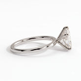 Pear lab-grown diamond solitaire engagement ring in 950 platinum, detail view 