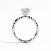 Pear lab-grown diamond solitaire engagement ring in 950 platinum, side profile 
