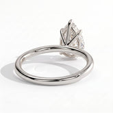 Pear lab-grown diamond solitaire engagement ring in 950 platinum, on white background 