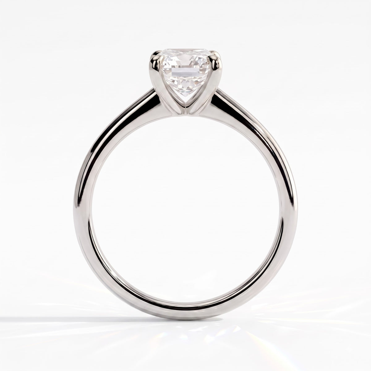 Pear lab-grown diamond solitaire engagement ring in 14K (585) white gold, side profile 