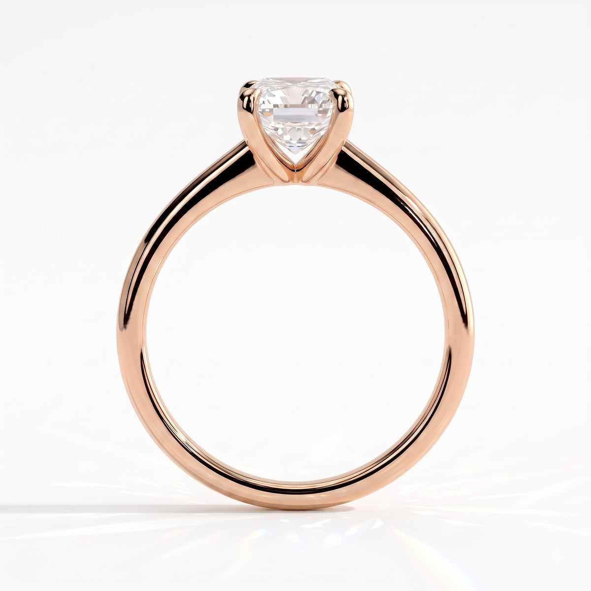 Pear lab-grown diamond solitaire engagement ring in 14K (585) rose gold, side profile 