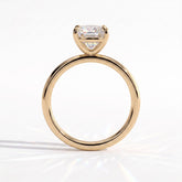 Pear lab-grown diamond solitaire engagement ring in 14K (585) yellow gold, side profile 