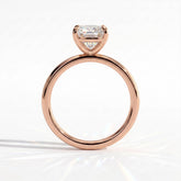 Pear lab-grown diamond solitaire engagement ring in 14K (585) rose gold, side profile 