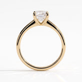 Pear lab-grown diamond solitaire engagement ring in 18K (750) yellow gold, side profile 