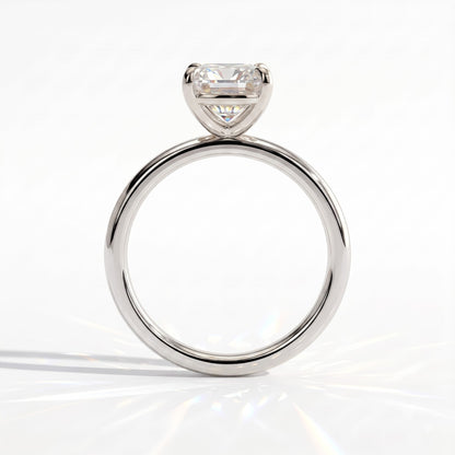 Pear lab-grown diamond solitaire engagement ring in 950 platinum, side profile 