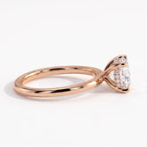 Cushion lab-grown diamond solitaire engagement ring in 14K (585) rose gold, detail view 