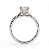 Elongated Cushion lab-grown diamond solitaire engagement ring in 14K (585) white gold, side profile 