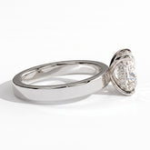 Elongated Cushion lab-grown diamond solitaire engagement ring in 14K (585) white gold, detail view 