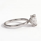 Elongated Cushion lab-grown diamond solitaire engagement ring in 18K (750) white gold, detail view 