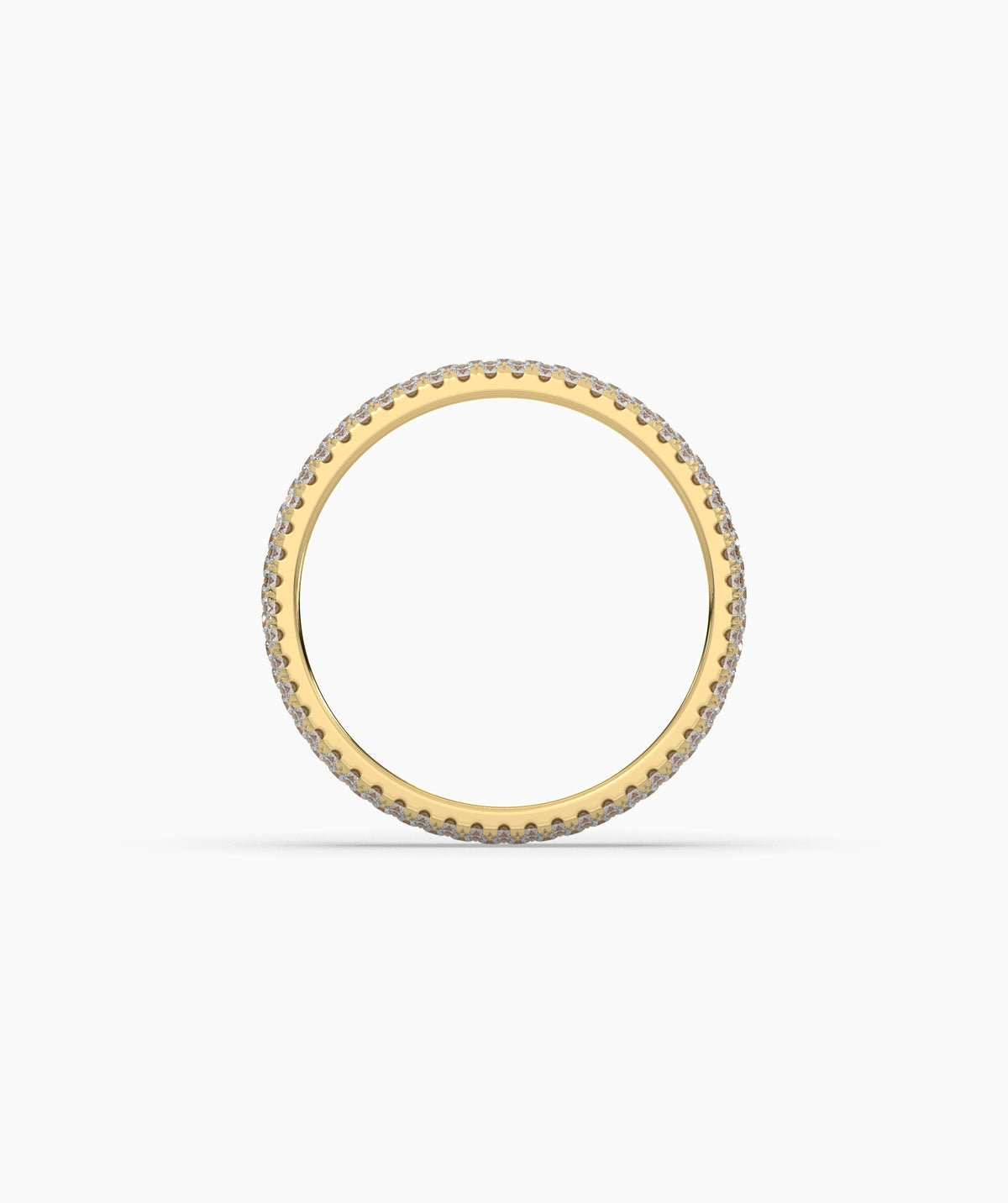 Celine round lab-grown diamond pavé eternity ring in 585 yellow gold, top view 