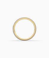 Celine round lab-grown diamond pavé eternity ring in 585 yellow gold, top view 