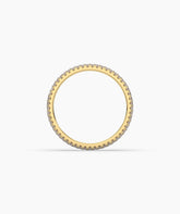 Celine round lab-grown diamond pavé eternity ring in 750 yellow gold, top view 