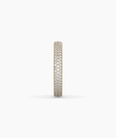 Celine round lab-grown diamond pavé eternity ring in 585 yellow gold, side profile view 