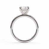 Cushion lab-grown diamond solitaire engagement ring in 950 platinum, side profile 